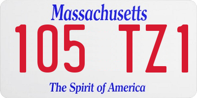 MA license plate 105TZ1