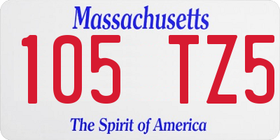 MA license plate 105TZ5