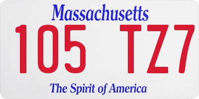 MA license plate 105TZ7