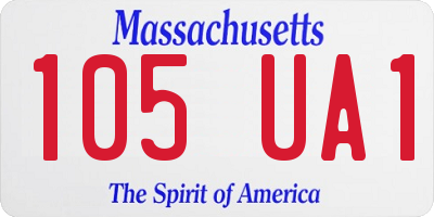 MA license plate 105UA1