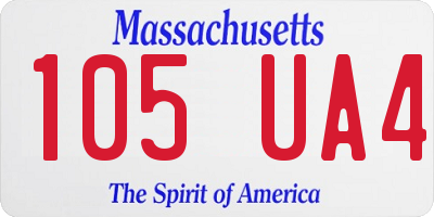 MA license plate 105UA4