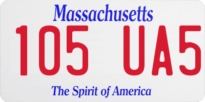 MA license plate 105UA5