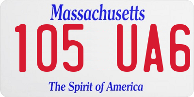 MA license plate 105UA6