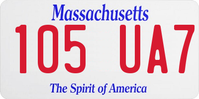 MA license plate 105UA7