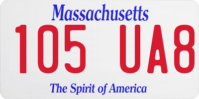MA license plate 105UA8