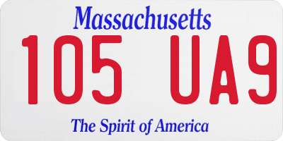 MA license plate 105UA9