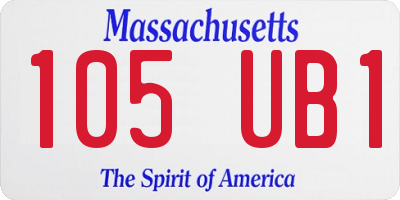 MA license plate 105UB1