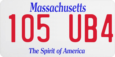 MA license plate 105UB4
