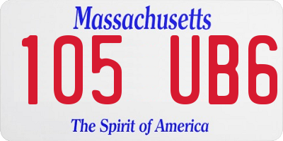 MA license plate 105UB6