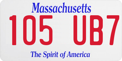MA license plate 105UB7