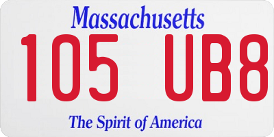 MA license plate 105UB8