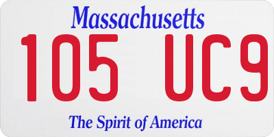 MA license plate 105UC9