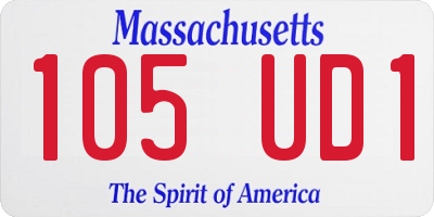 MA license plate 105UD1
