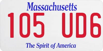 MA license plate 105UD6