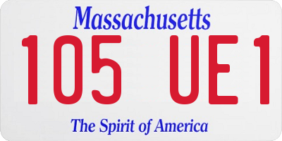 MA license plate 105UE1