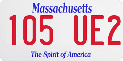 MA license plate 105UE2