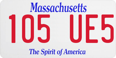 MA license plate 105UE5