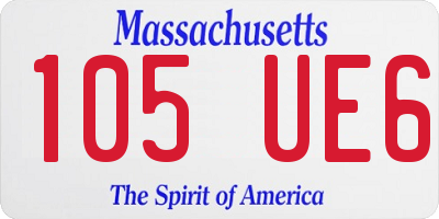 MA license plate 105UE6