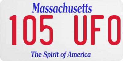 MA license plate 105UF0