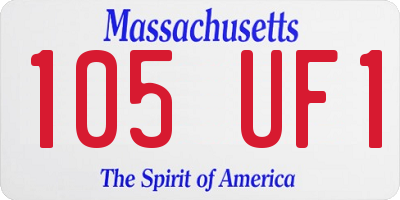 MA license plate 105UF1