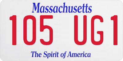 MA license plate 105UG1