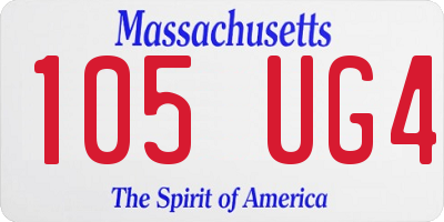 MA license plate 105UG4