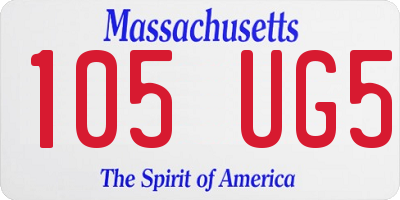 MA license plate 105UG5