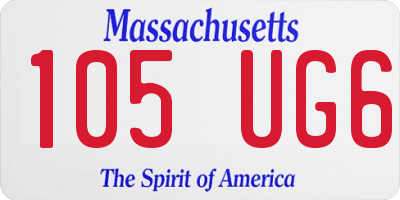 MA license plate 105UG6