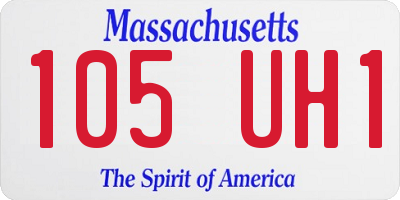MA license plate 105UH1