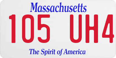 MA license plate 105UH4