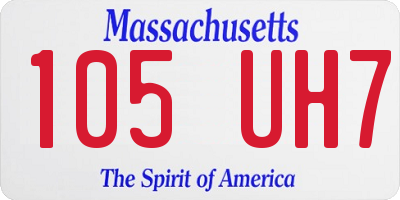 MA license plate 105UH7