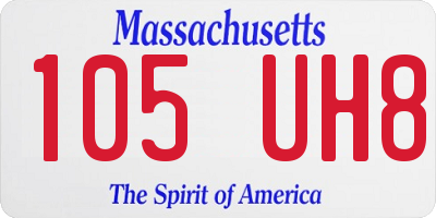 MA license plate 105UH8