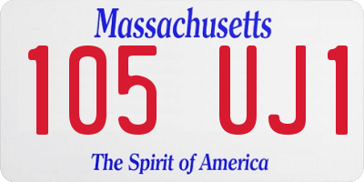 MA license plate 105UJ1