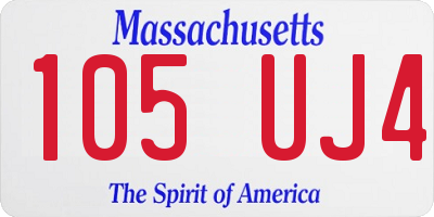 MA license plate 105UJ4