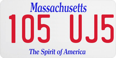 MA license plate 105UJ5