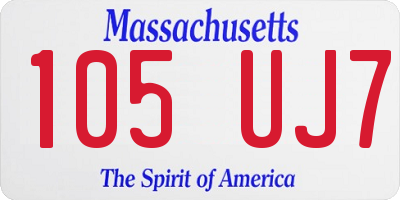 MA license plate 105UJ7