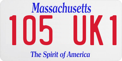 MA license plate 105UK1