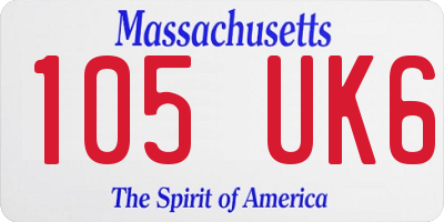 MA license plate 105UK6