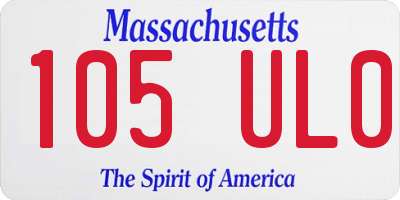 MA license plate 105UL0