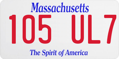 MA license plate 105UL7