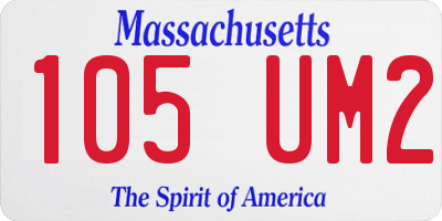MA license plate 105UM2
