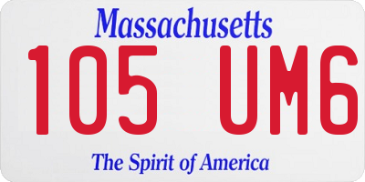 MA license plate 105UM6
