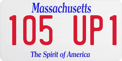MA license plate 105UP1