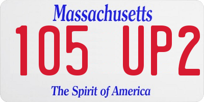 MA license plate 105UP2