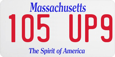 MA license plate 105UP9