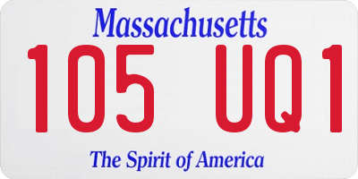 MA license plate 105UQ1