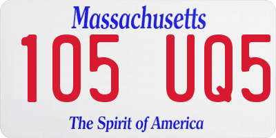 MA license plate 105UQ5
