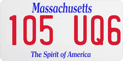 MA license plate 105UQ6
