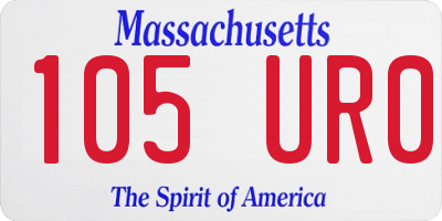 MA license plate 105UR0