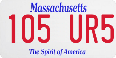 MA license plate 105UR5